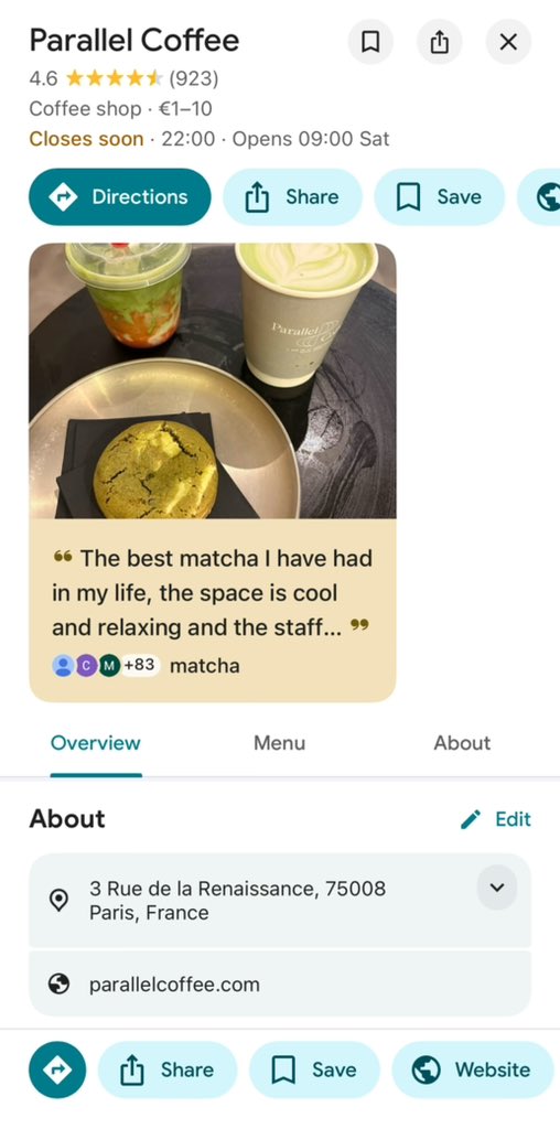 Lee_zii_y's tweet photo. 🐱🥤📸✨
📌Parallel Coffee
📍3 Rue de la Renaissance, 75008 Paris, France
🍵Matcha(🤨)
📌Your Flowers
📍5 Rue de la Renaissance, 75008 Paris, France
📌DESSANGE - Coiffeur Paris 8
📍4 Rue Marbeuf, 75008 Paris, France
#주연 #JUYEON
#더보이즈 #THEBOYZ https://t.co/TIhUdtZT6f