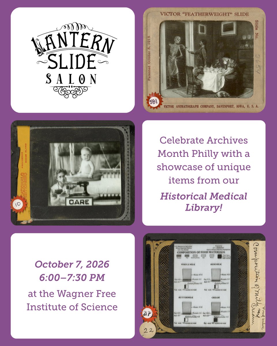MutterMuseum's tweet photo. We are thrilled to join the 2026 Philadelphia Lantern Slide Salon on 10/7 at 6  p.m.! In the spirit of lantern exhibition culture, this salon will bring together unique, rarely seen images presented in the context in which they were created. 

RSVP: https://t.co/qBSiyKgHwM https://t.co/gupuQLU0bD