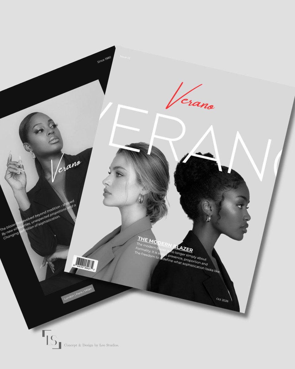 LeoStudios_'s tweet photo. Editorial design concepts.

A front and back magazine cover concept for Verano. 🌹🖤
 #graphicdesigner #editorialdesign #magazinecover https://t.co/s4L93ZKYcN