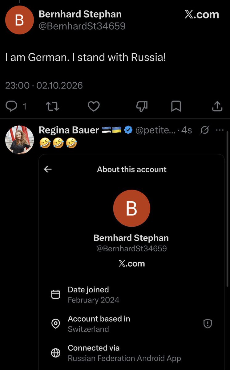 petite_michelle's tweet photo. Your average German Connected via Russian Federation Android app....
🤣🤣 https://t.co/9yNBw5xfWZ