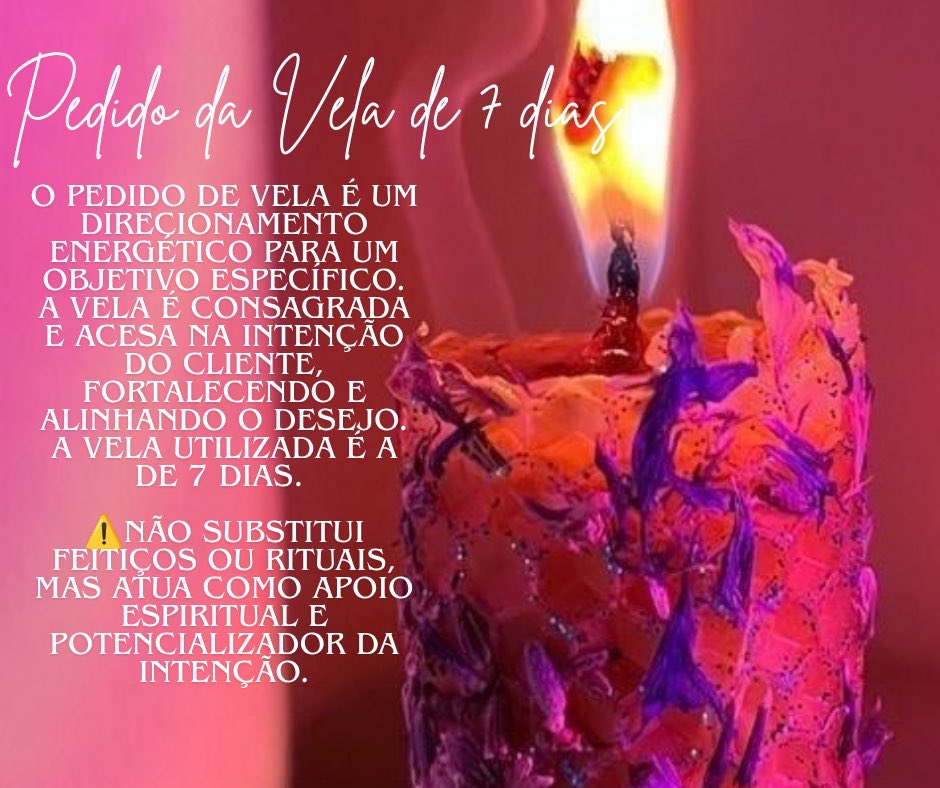 bruxaathena's tweet photo. Agora temos o pedido da vela de 7 dias ✨🕯️ 
Para mais informações: https://t.co/qkbk9t0I82 https://t.co/bM1Bjvvz71