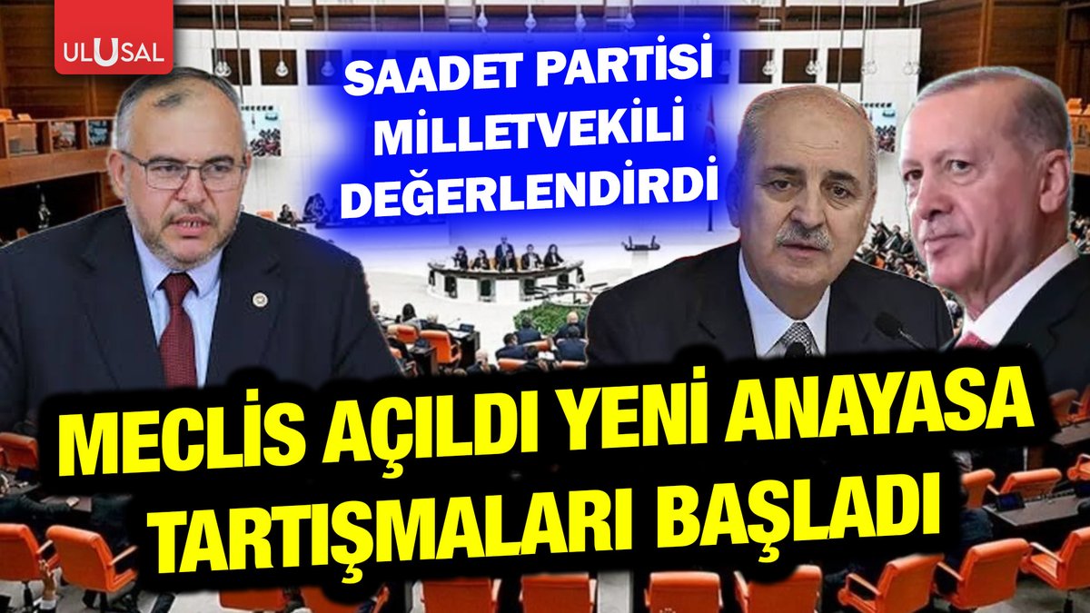 ulusalkanal's tweet photo. 💢Meclis açıldı Yeni Anayasa tartışmaları başladı!

▪️Saadet Partisi Hatay Milletvekili Necmettin Çalışkan (@necmettincalisk) değerlendirdi

🔴https://t.co/7QeeRx4UOX https://t.co/DGl8SLtHlM