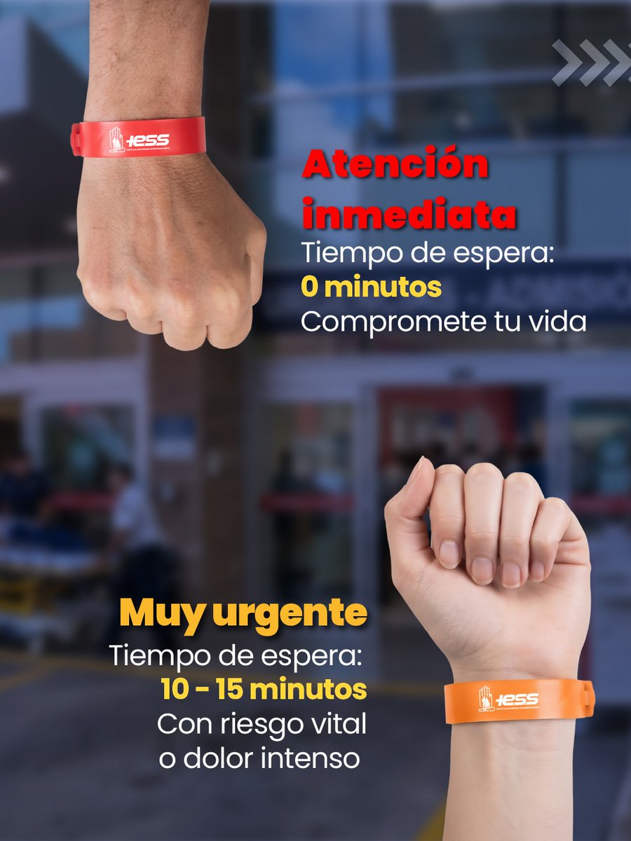 IESSec's tweet photo. 🤔 ¿Si voy a 🚨Emergencia me atienden primero?

Hoy te contamos como funciona el #TriajeDeManchester, una valoración médica que prioriza y optimiza la capacidad de respuesta en nuestras unidades médicas.

#IESS
#ParaEsoEstamos https://t.co/RvyJy2OWJc