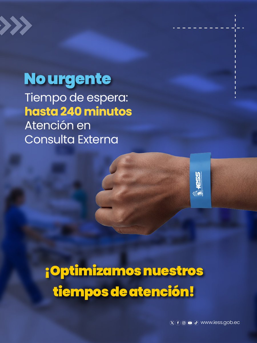 IESSec's tweet photo. 🤔 ¿Si voy a 🚨Emergencia me atienden primero?

Hoy te contamos como funciona el #TriajeDeManchester, una valoración médica que prioriza y optimiza la capacidad de respuesta en nuestras unidades médicas.

#IESS
#ParaEsoEstamos https://t.co/RvyJy2OWJc