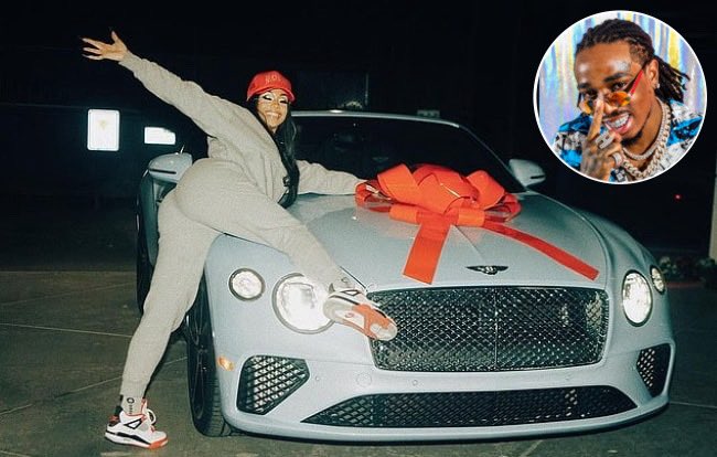 DailyLoud's tweet photo. Quavo claims God told him to repossess the Bentley he bought for Saweetie after their breakup. https://t.co/cbY1028U3E