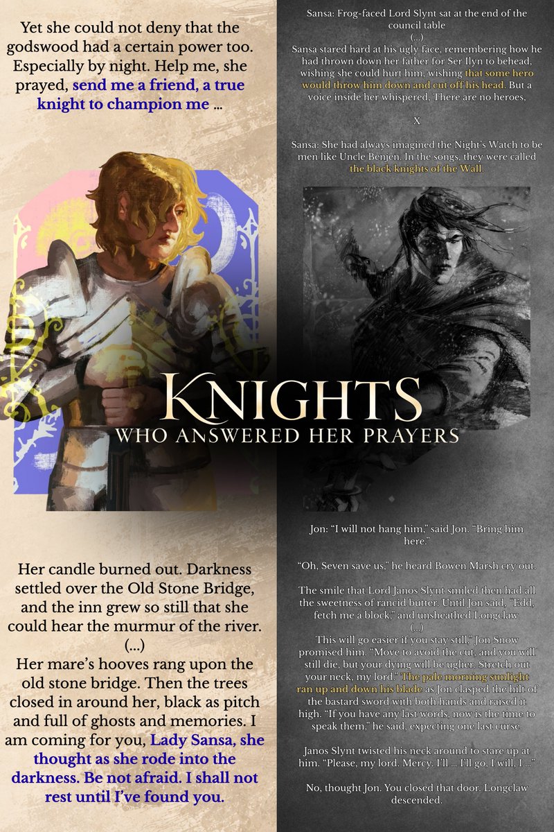 wingedwolfmaid's tweet photo. Day 2: knighthood &amp; Sansa:
Her True knights 

#sansaweek2026 https://t.co/tH6flhg0T6