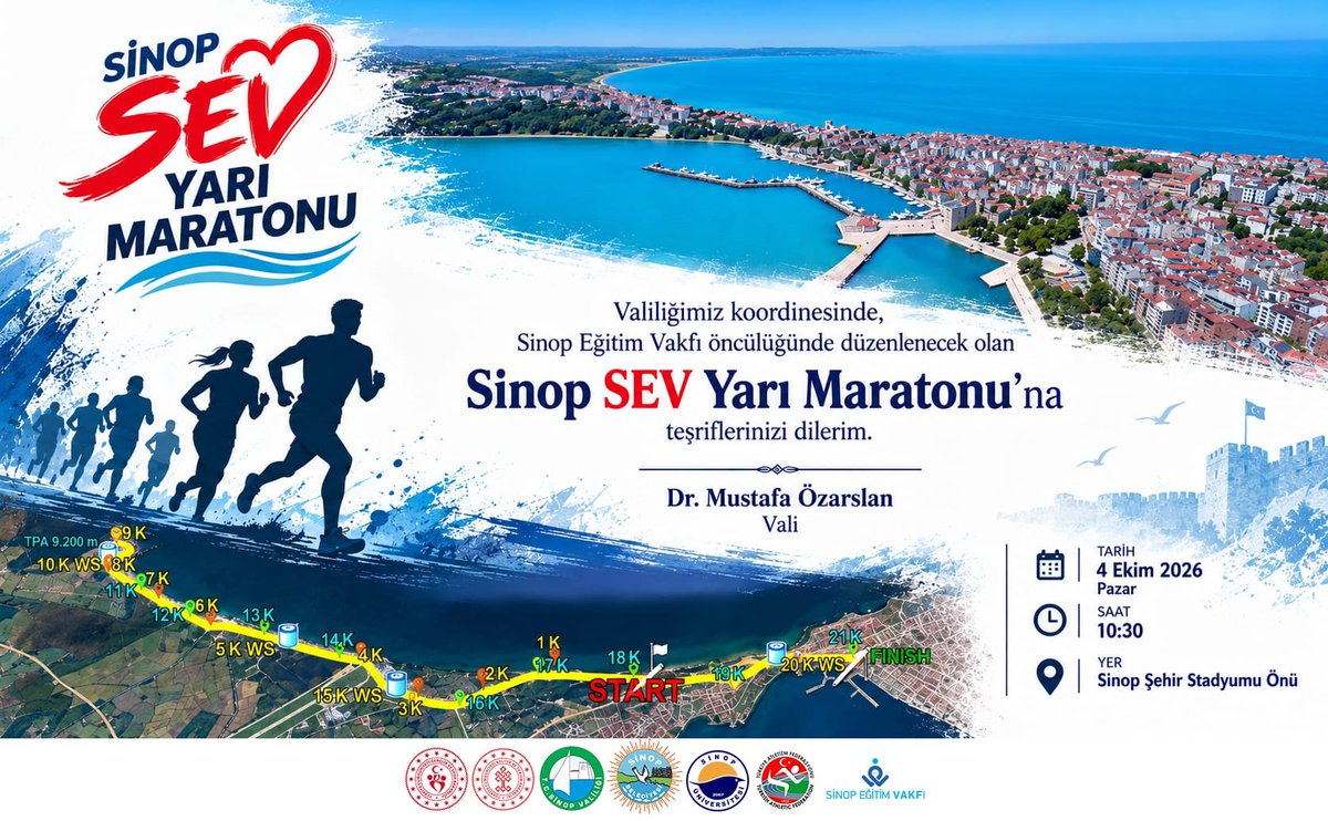 mustafaozarslnn's tweet photo. #Sinop'umuzun Maraton Parkuru Uluslararası Standartlarda Ölçümlenerek  Tescillendi.

#Maraton Organizasyonumuzun  en önemli kazanımı;
21 kilometrelik yarı maraton ve 10 kilometrelik koşu parkurlarımızın uluslararası standartlarda  ölçümlenerek tescil edilmesidir.
.....
Maraton Organizasyonumuza  8 farklı ülkeden ve 39 farklı ilimizden  700’ün üzerinde  maratoncu sporcu kayıt yaptırdı.

#SinopMaratonu