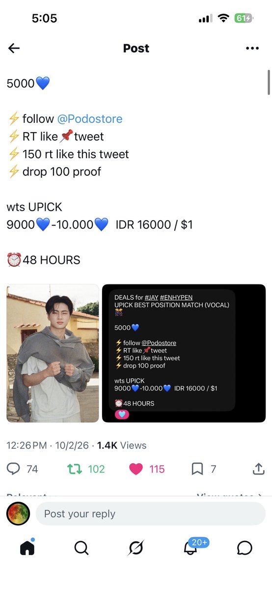 prmptmeps20's tweet photo. @02byjay @littlenji_ @Podostore #JAY https://t.co/kC5f2cait9