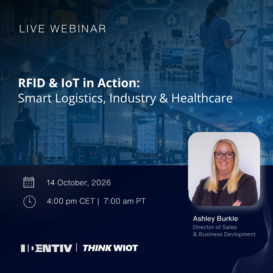 identivinc's tweet photo. From asset tracking to cold chain compliance: are you making decisions in real time?
Join Identiv's Ashley Burkle at the THINK WIOT livestream to explore IoT, edge & cloud for real-time supply chain visibility.
📅 Oct 14 | 4pm CET / 7am PT 👉 https://t.co/2bT5mRLbkF
#RFID #IoT https://t.co/uikEzpsq9y