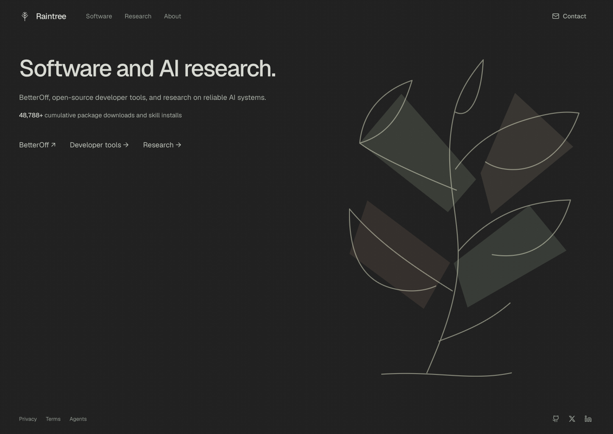 raintree_tech's tweet photo. a bit of a rebrand as we near 50k downloads across open source packages and skills https://t.co/KJvWOlZVe1