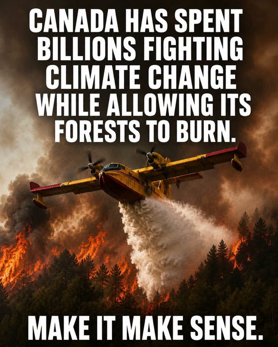 wcvoice2026's tweet photo. @AmazingZoltan The most effective water bombers in the world, the CL-415 and DHC-515 are made in Canada and cost $40-50 million.  Carney has committed $200 billion to climate action. That's the equivalent of 4,000 water bombers. Think about that. https://t.co/8Ou6yiezCt