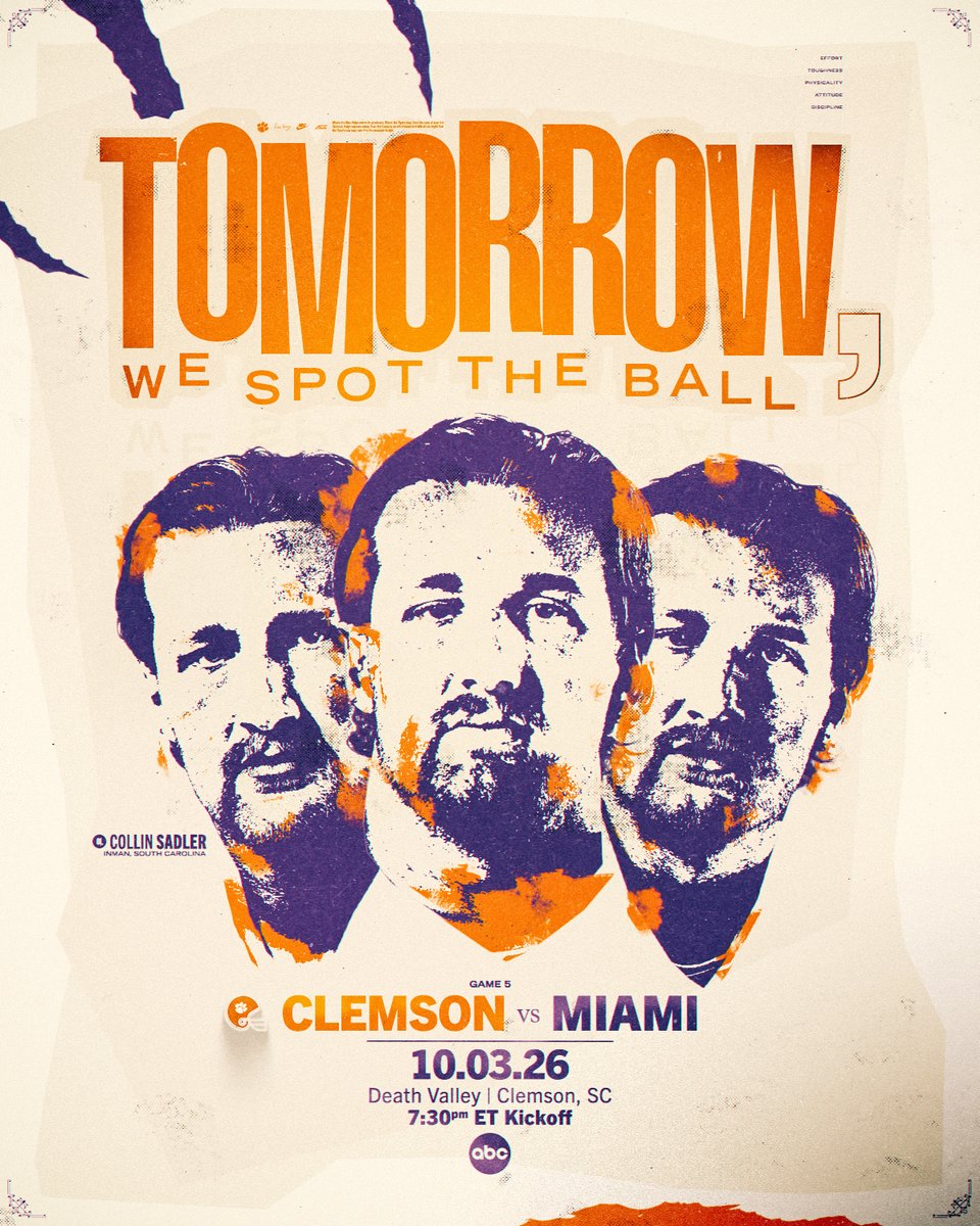 ClemsonFB's tweet photo. It’s almost time 🐅 https://t.co/NqHk8N57Ir
