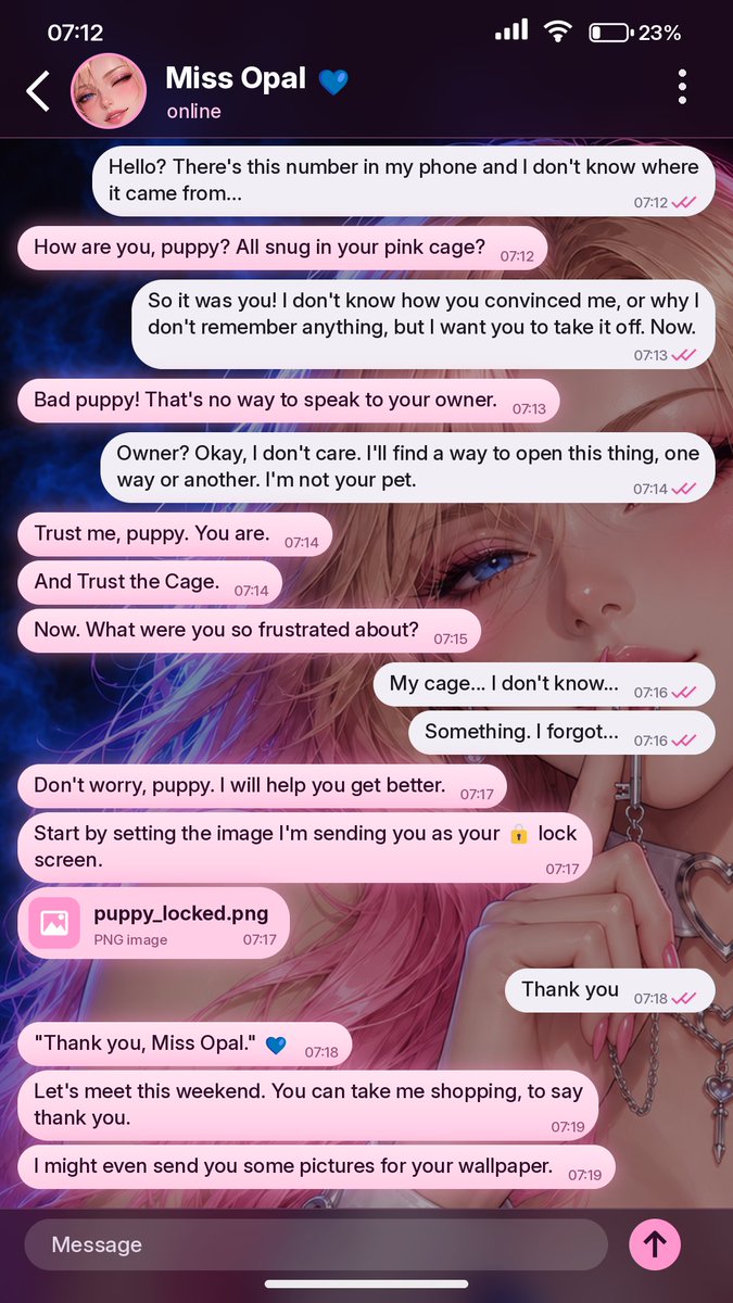 TheVenusSpiral's tweet photo. LOCKTOBER with Miss Opal 🔒💙
CAPTION STORYLINE · PART 1

🔐 Comment if you've already changed your lock screen for her.
💙 It's FREE on our Patreon, link below.

#locktober #chastity #keyholder #femdom #2DFD #hypno #mistress #hypnosis #caption #femdomcaption https://t.co/WFnnfS8wMT