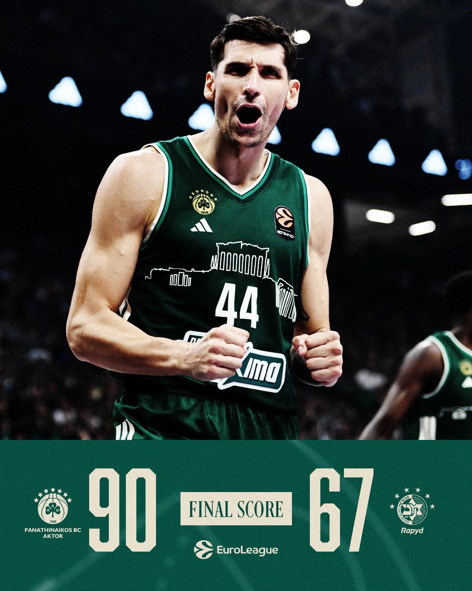 Paobcgr's tweet photo. Perfect double week ✅

Final Score ☘️

#paobcaktor - @MaccabiTLVBC 90-67

#WeTheGreens #FeelEveryMoment https://t.co/0AtZc9zLUs