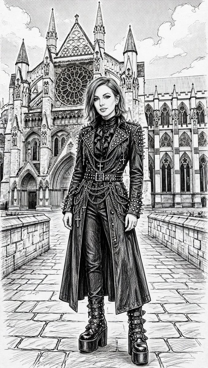 LilywhiteRebel's tweet photo. @iamsandrasayer punk/gothic in front of Westminster Abbey #edit #ourSandra ๐โค๏ธ๐ฅ https://t.co/tKWA4dSOz6