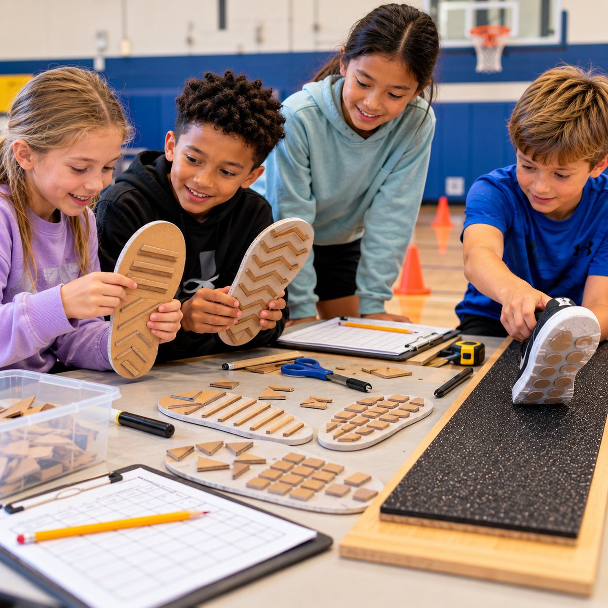 STEMsportsUSA's tweet photo. 👟 ENGINEERING CHALLENGE:
Design a tread pattern that improves grip.
〰️ Design
🧪 Test
📏 Measure
📊 Compare
🔄 Redesign
Don't just teach students what friction is.
Challenge them to engineer it.
#STEMSports #BasketballSTEM #EngineeringDesign https://t.co/6sbDvLGWlA