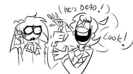Amii_stuff's tweet photo. // implied Spooky Month 7 spoilers ⚠️

I'm so happy that the things ive drawn with these two aged beautifully. Not all of them perse but i'll gladly take my victory

#candybats https://t.co/nBgbQPPVEw
