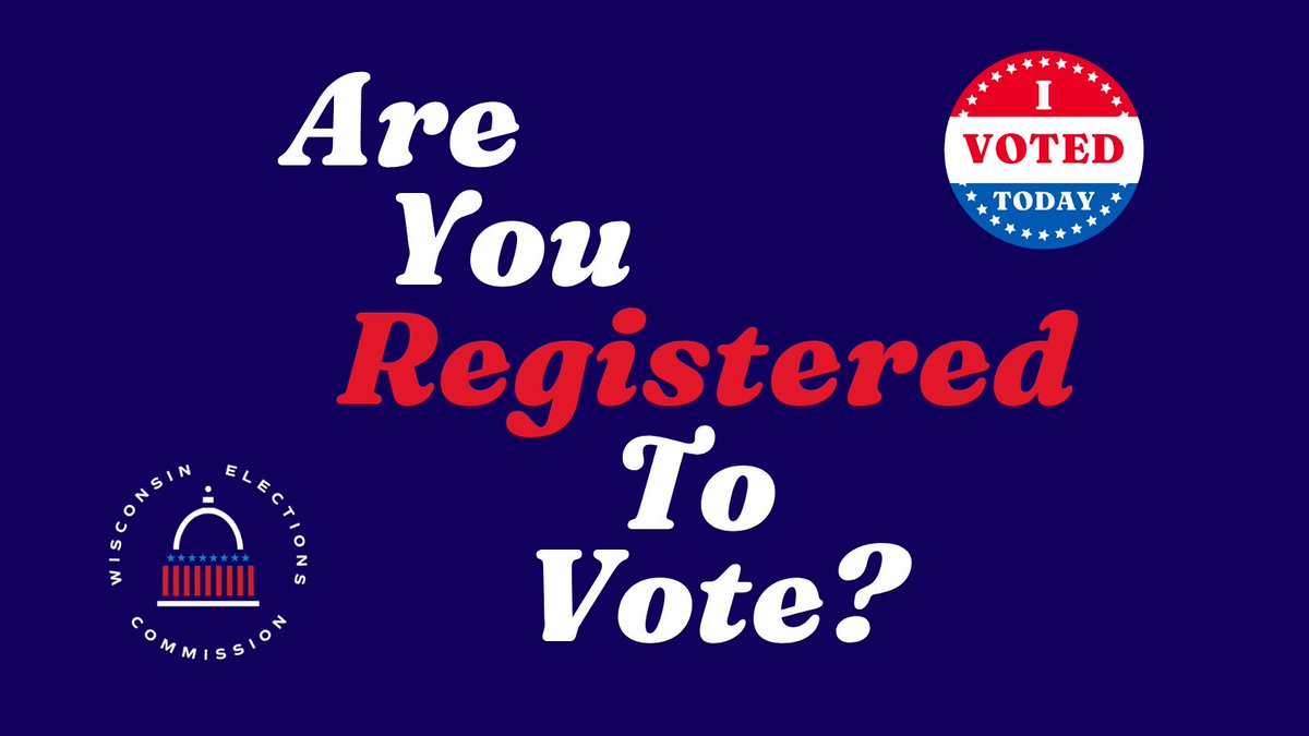 RepJessie's tweet photo. There’s a General Election coming up on Nov. 3!

Before casting a ballot in the November General Election, you must be registered to vote.

If you have an up-to-date WI driver license or ID, you can register online at https://t.co/lwtVG1YTuB until Oct. 14. https://t.co/TPuGazxgnm