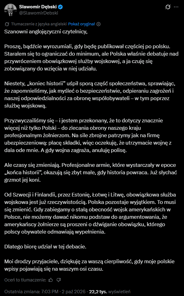 DainGreybeard's tweet photo. No i mamy to. Stary komuch @SlawomirDebski wyjaśnił Wam drogie goje, czemu teraz właśnie trwa debata na temat nowoczesnego niewolnictwa jakim jest pobór. Otóż jest to warunek jaki stawiają Amerykanie. Stała baza pod Szczecinem dla nich, dla ciebie okopy na pierwszej linii frontu. https://t.co/4IqXFtffUD