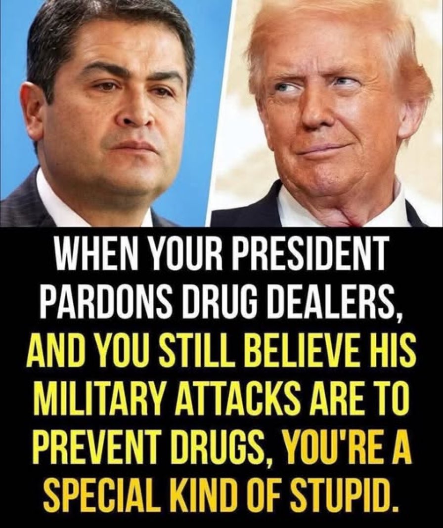 MargieDemocracy's tweet photo. These are the criminals that Pedo-Trump pardons. 

President Hernandez from Honduras was convicted in the United States for shipping 100s of tons  of cocaine to the United States 🇺🇸 

Trump’s Pardons are for sale! https://t.co/ZiUKlkAfNQ