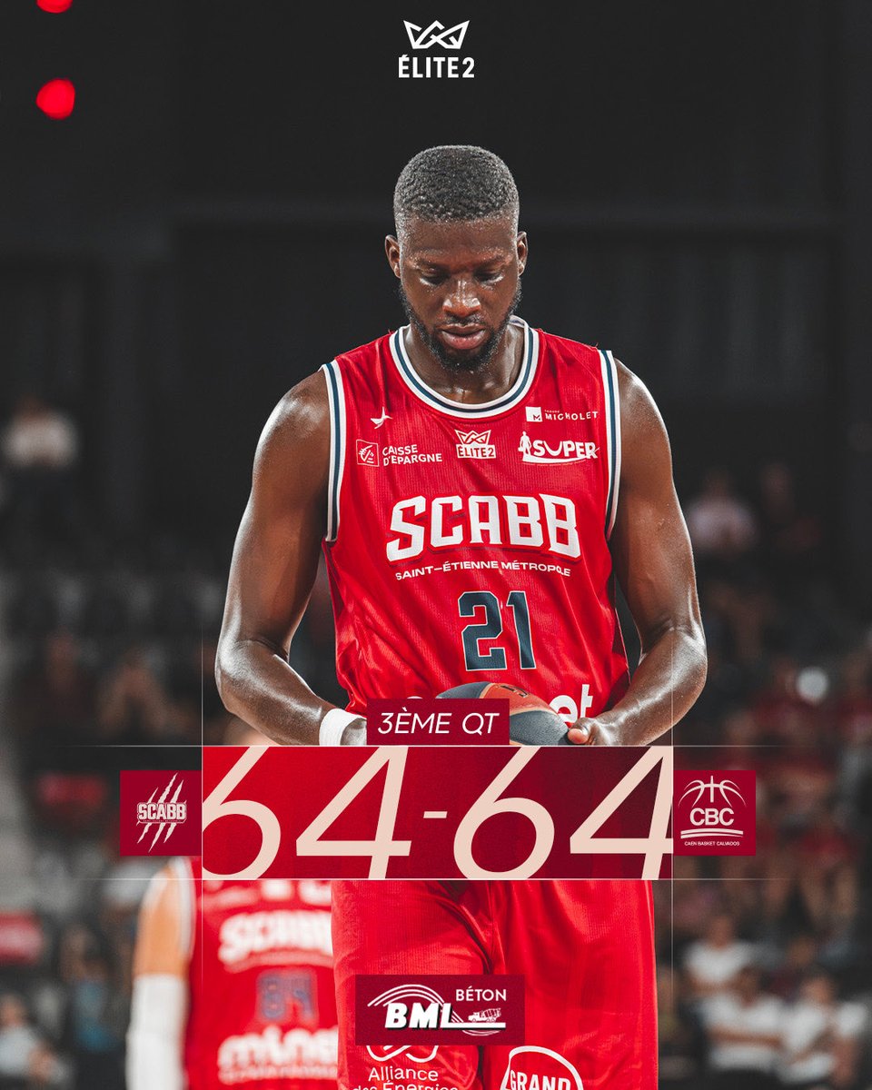 scabbasket's tweet photo. ⏱️ 𝗙𝗜𝗡 𝗤𝗧𝟯 - Le SCABB est à égalité à la fin de ce troisième quart temps.
64-64
#SCABBCAEN https://t.co/MWRVMvlRbB