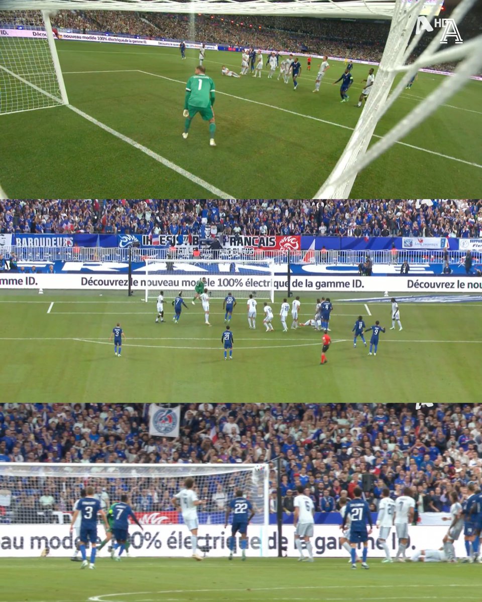 TheAthleticFC's tweet photo. Michael Olise, c'est magnifique.

It was going to take something special to beat Gianluigi Donnarumma in the Italy goal and the France forward has delivered.

The Bayern Munich man puts his side in front with an incredible free kick in Paris after Rayan Cherki's layoff. 

You cannot get more accurate than that.