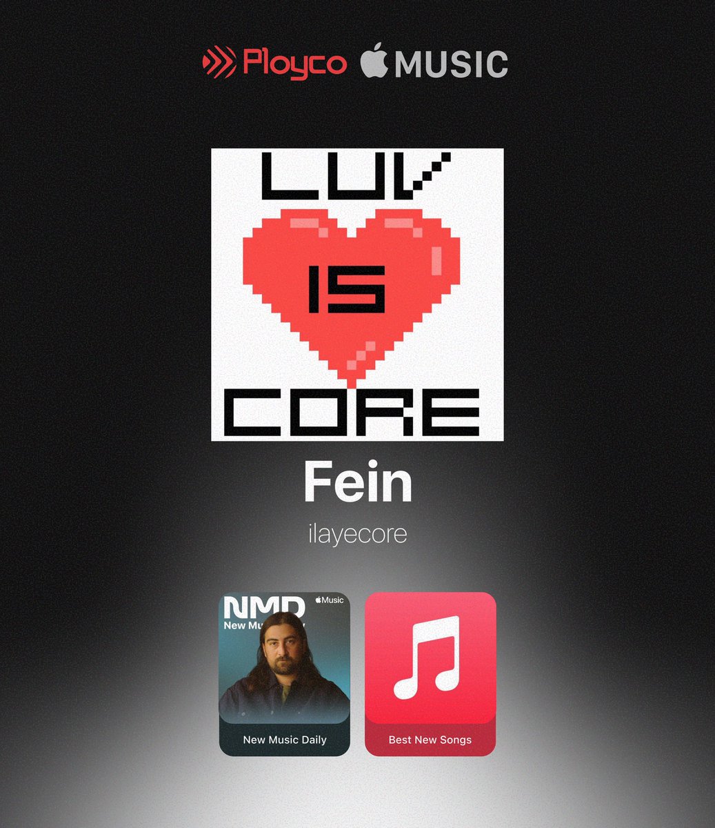 ploycomusic's tweet photo. Fein by ilayecore is making waves on Apple Music's New Music Daily & Best New Songs🔥
Run it up now!!🚨
#ploycomusic https://t.co/FnQWTbmIWv