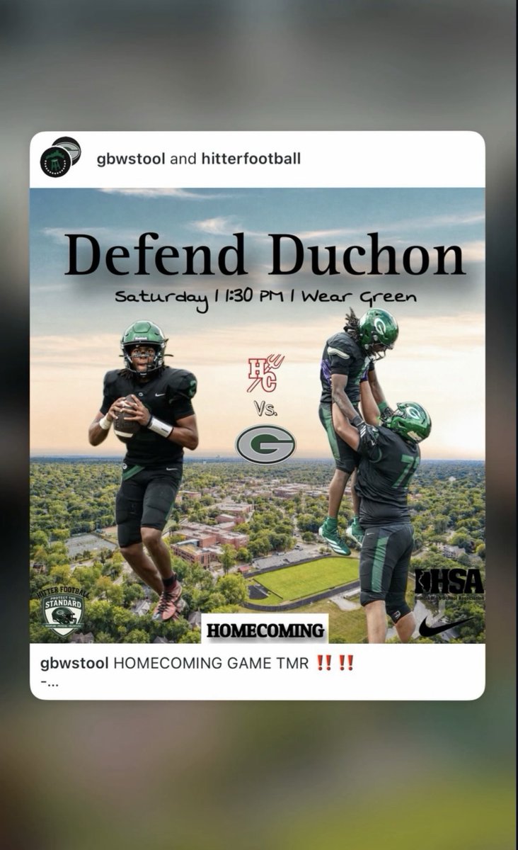 AJRay21's tweet photo. Homecoming Game tomorrow 📸🎥🎬#DefendDuchon #ProtectTheStandard #AR2 @HitterFootball https://t.co/8ALkk6nSb5