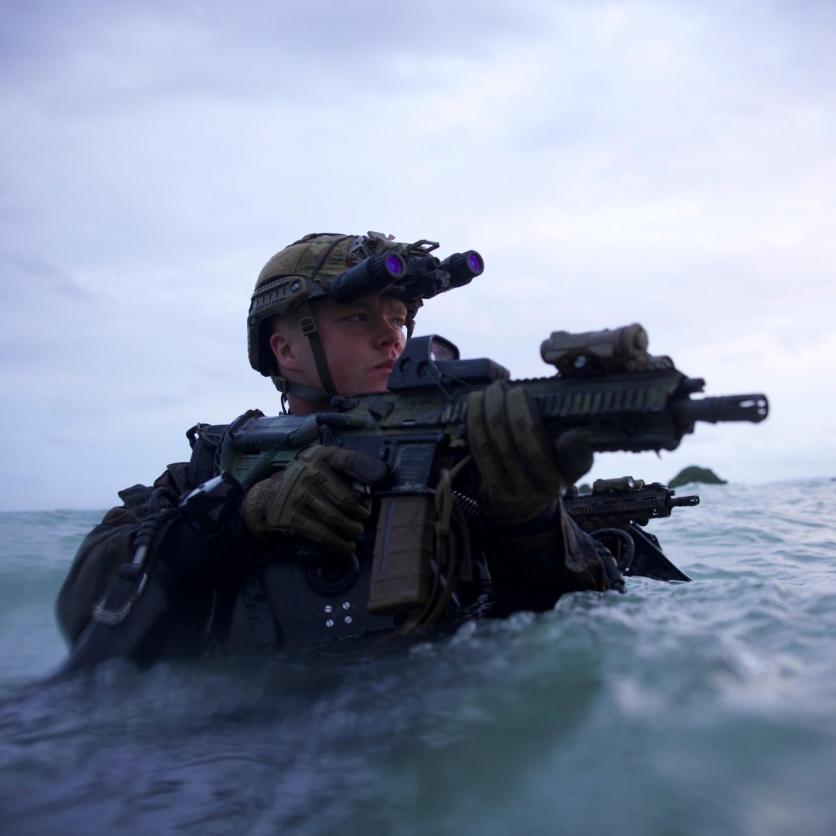 USMarineCorps's tweet photo. The word "marine" functions primarily as an adjective or a noun relating to the sea or amphibious military forces.

U.S. Marines have a long amphibious history, starting with protecting ships in the Revolutionary War, and they have been winning battles on all fronts ever since. https://t.co/gvJUu5yiug