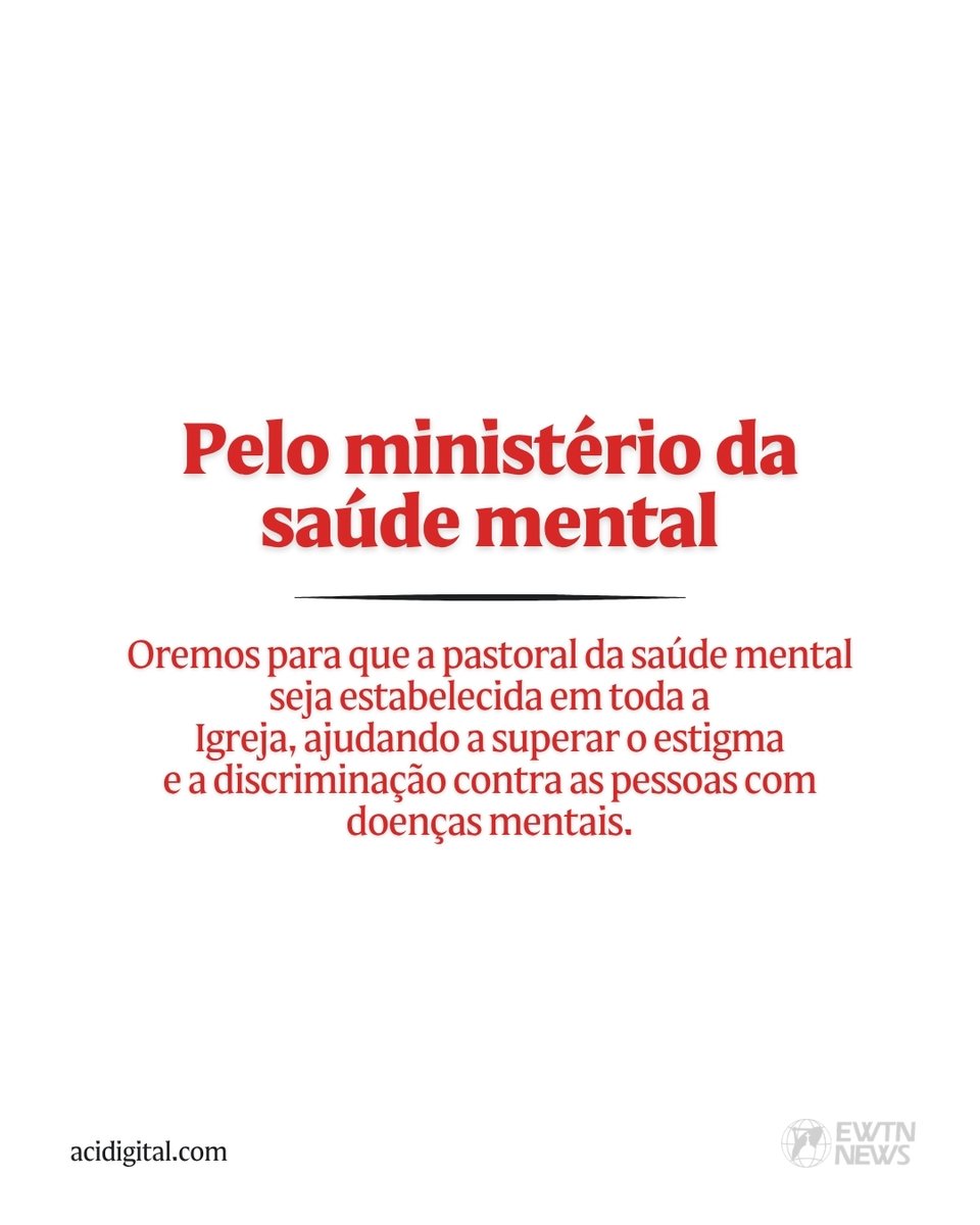 acidigital's tweet photo. A intenção de oração do papa Leão XIV para o mês de outubro é pelo ministério da saúde mental.

“Melancolia, mau caráter, confusão dos sentidos — hoje, entendemos que por trás desses rótulos antigos reside um sofrimento profundo e silencioso, não só daqueles afetados por transtornos mentais, mas também de seus entes queridos e de suas comunidades”, disse o papa Leão XIV em vídeo divulgado ontem (1) na rede social X.

Ele disse: “Vivemos num mundo cheio de tensões, e mesmo com o aumento das soluções, cresce também o número de pessoas em crise. Neste mês de outubro, oremos pelo ministério da saúde mental — um serviço urgente e cada vez mais necessário em nossa Igreja e no mundo”.

➡️ Arraste para o lado e reze a oração de intenção do papa Leão XIV para este mês. 

📌 Siga @acidigital para mais conteúdo católico.