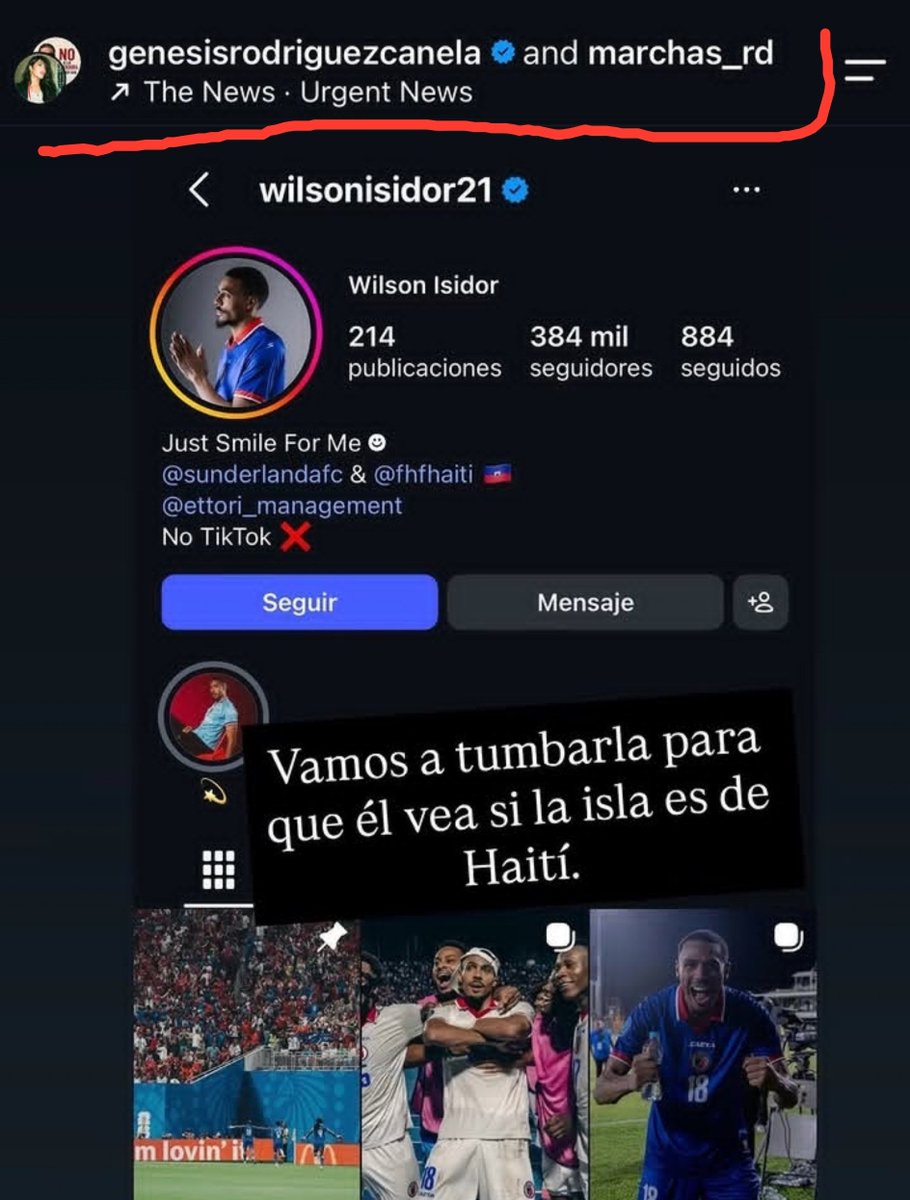 JoBy_Ht's tweet photo. Paj sa ap motive dominiken pou ale atake Page Isidor annn Anvayi yo 😡😡...

Teks ki nan foto a di: "Vamos a tumbarla para que él vea si la isla es de Haití"(Ann jete paj la pou l ka wè si lil la se pou Ayiti).

Sa montre gen yon kanpay u atak kòdone  kap fèt kont kont Isidor a. https://t.co/sPYtnrnk9Z