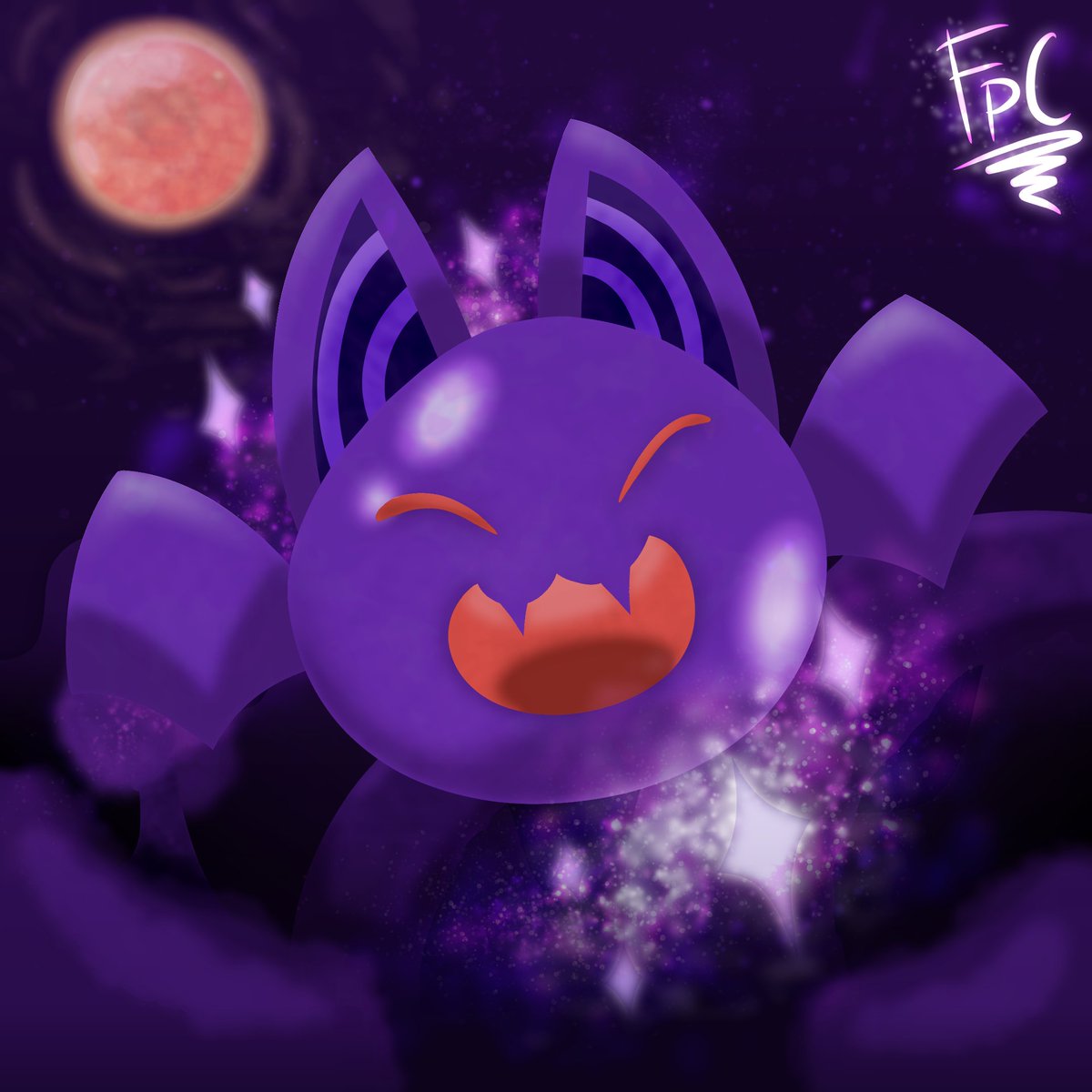FloroPichuCat's tweet photo. I decided to draw the Batty Slime AGAIN AGAIN! AAAGAIN!!! This time I don't really have that much of a reason beside wanting to keep the tradition going! Happy Halloween everybody! #fanart #slimerancher #slimerancherfanart #SlimeRancher2 https://t.co/fgL4njzc8x