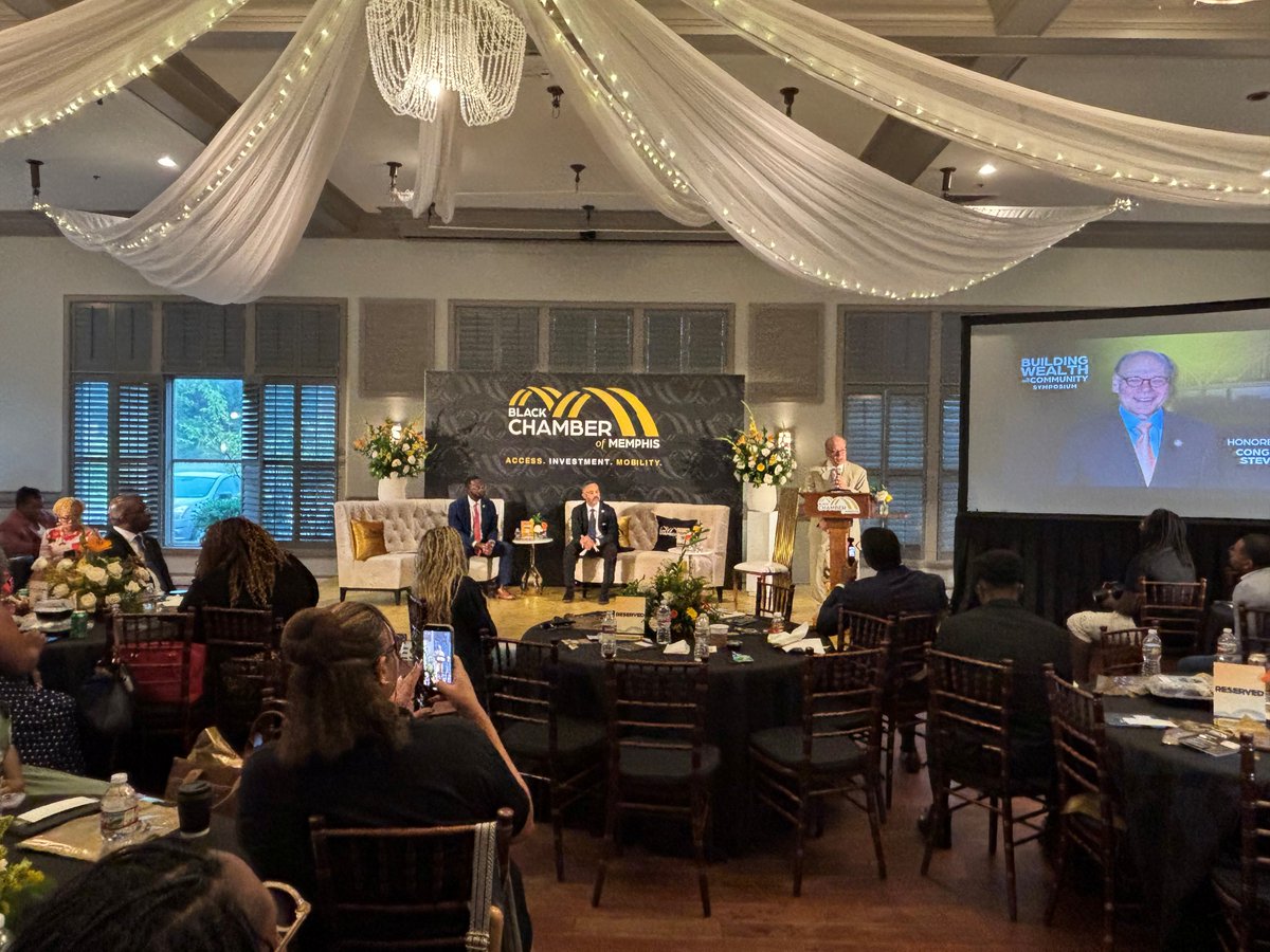 RepCohen's tweet photo. Earlier today, I was recognized for my lifetime of public service by the Black Chamber of Memphis at its “Building Wealth in Our Community Symposium.” I am particularly proud of the work I have done to strengthen the local economy and its Black businesses from bringing a Minority Business Development Agency to Memphis to hosting Federal Procurement Fairs and securing Community Project Funding for the Black Business Association.