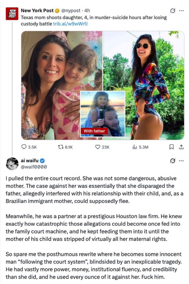 defnoodlesreal's tweet photo. Mom brutally murders her 4-year-old daughter, and it’s still somehow the man’s fault. 

These people hate men beyond reason. https://t.co/hIFAkY2Ggl