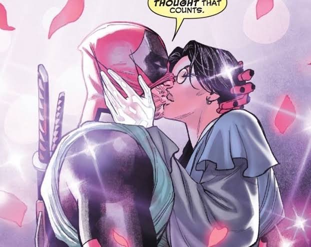 acervodeadpool's tweet photo. O personagem que é canonicamente Pansexual e teve um parceiro não-binário? Aham. Sei. https://t.co/nhsySsEN96