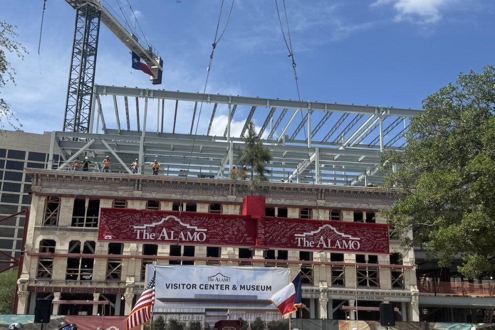 power_america's tweet photo. The Powering America team of NECA’s Southland Industries and IBEW Local 60 is working on the Alamo's $550 million expansion in San Antonio, Texas. This project includes a new education center and a five-story museum featuring interactive galleries by 2027. #IBEW #NECA https://t.co/CbGGgTubQS