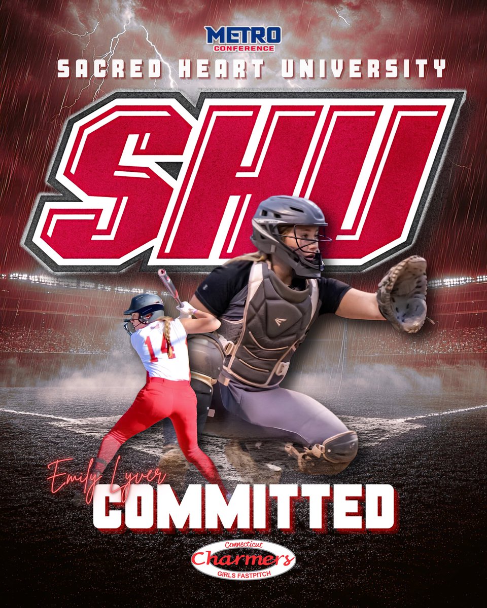 CharmerSoftball's tweet photo. The Connecticut Charmers are proud to announce Emily Lyver has committed to play DI softball at Sacred Heart University in Fairfield, CT. 

So exited for you Em, go Pios! ♥️🔥 https://t.co/qCikyBVWk0