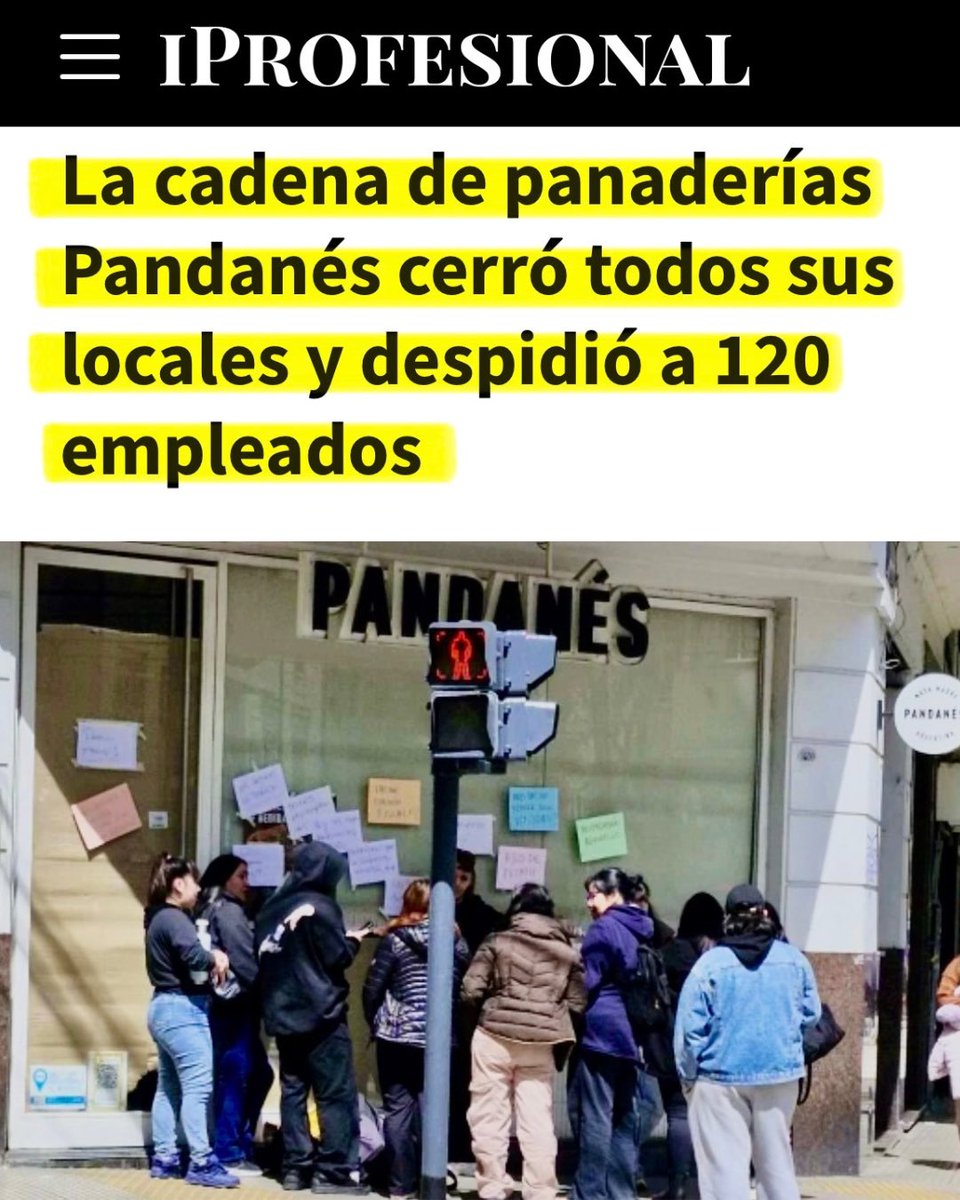 EcharrenF's tweet photo. Pandanés cerró todos sus locales y dejó a 120 trabajadores en la calle ❌

En la Argentina de Milei, que cierren empresas y se pierdan puestos de trabajo todos los días ya no es noticia.
¿Hasta cuándo vamos a seguir tolerando la motosierra sobre el trabajo argentino? https://t.co/r0nQZdGZ5q