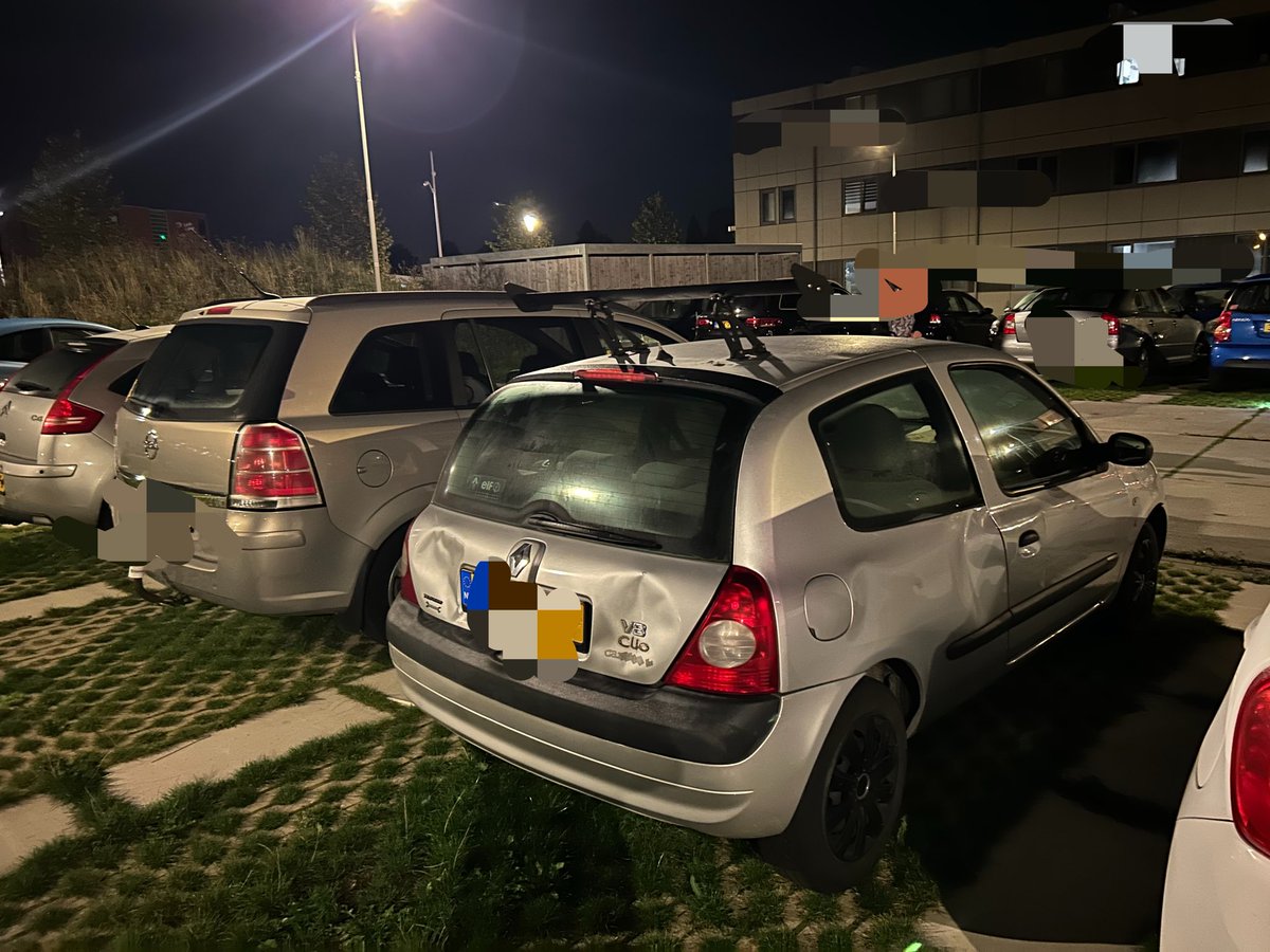 Call_Me_Hanna_'s tweet photo. Spotted today. I’ve seen it drive by a few times in the past few weeks and felt like I was losing my mind. But it’s very real. Spoiler on a V8 Renault Clio. https://t.co/YFf7MElW6K