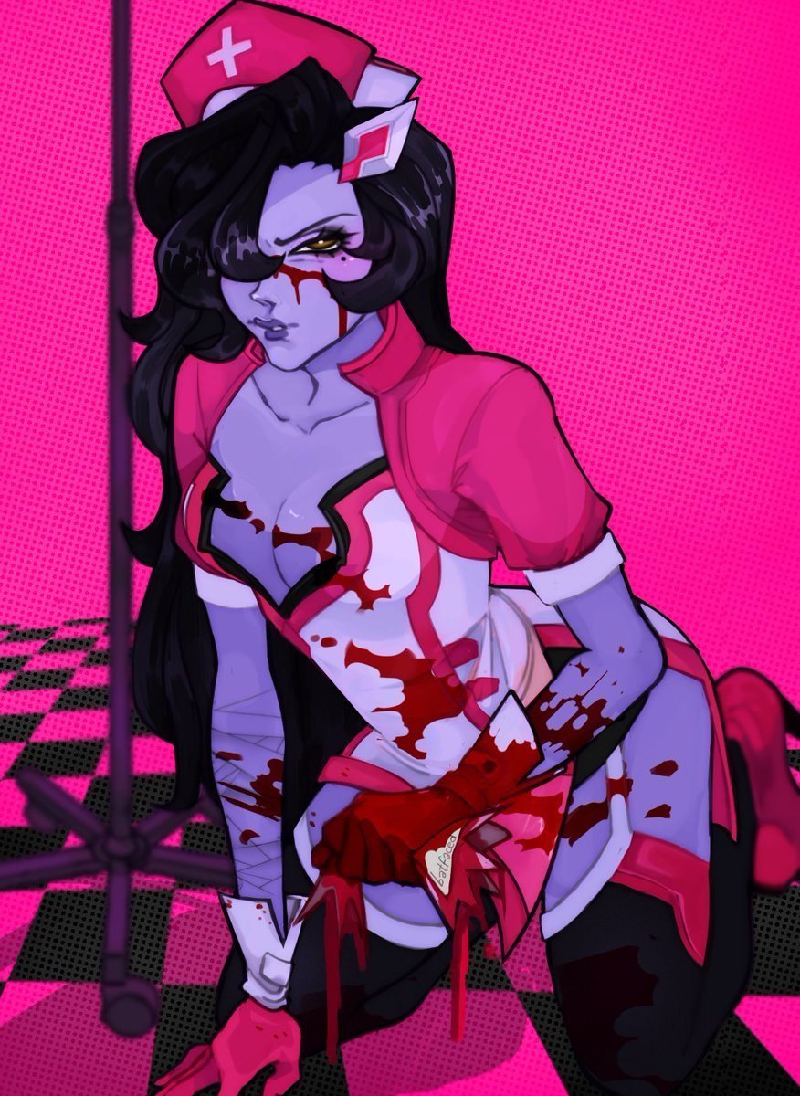 batfaced's tweet photo. survey skin :p 💉🩷 #overwatch #widowmaker https://t.co/T7oNJ1gvPf