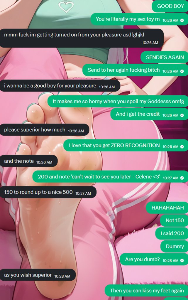 MissCelene2DFD's tweet photo. 𝘼𝙬𝙬𝙬𝙬𝙬 more juicy triple digits for my horny betadomme feet!!!🥰

Wonder if this triggers any faildommes?🤭It's okay to admit my 𝘀𝘄𝗲𝗮𝘁𝘆 𝘀𝘂𝗯𝗯𝘆𝗴𝗶𝗿𝗹 𝘀𝗼𝗹𝗲𝘀 are hotter than your entire persona🤪

You inferior doormats just caaaaan't help but empty your wallets for me when I'm getting JUST as turned on as you are!🤍

Forwarding your big sendies straight to my owner too with little notes from "me"...  what more could a girl want??? UGHHHH😵‍💫😵‍💫😵‍💫