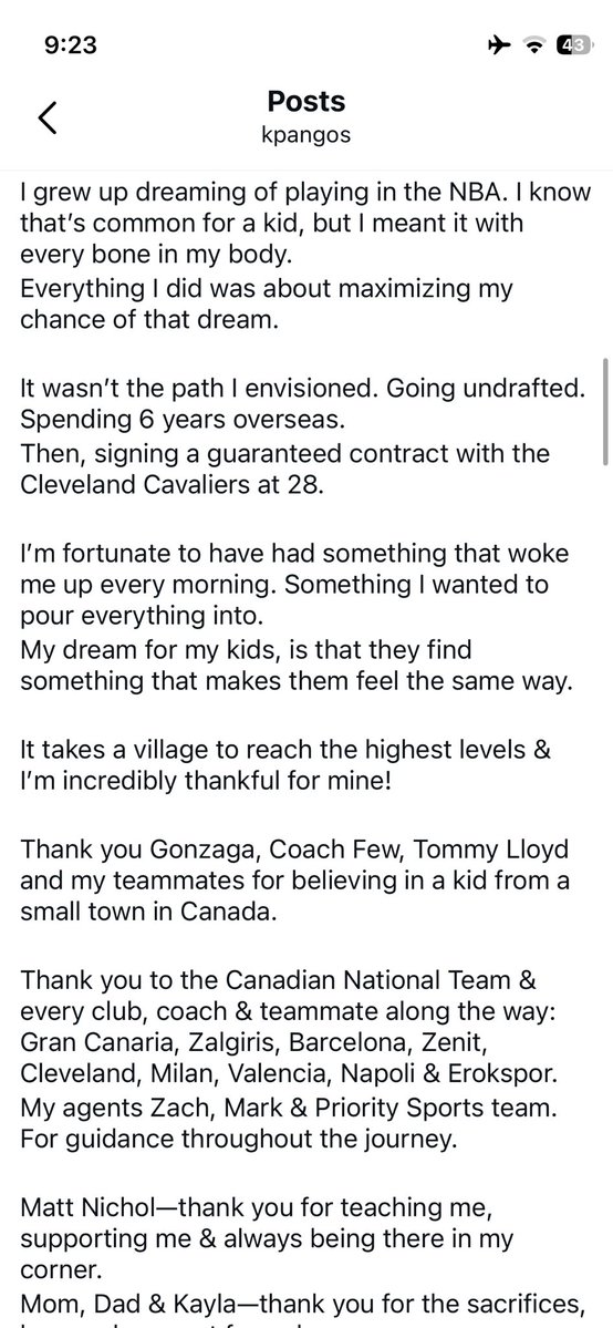 OrenWeisfeld's tweet photo. Kevin Pangos has announced his retirement from basketball on Instagram. The Canadian PG from Newmarket had an illustrious career despite battling injuries in the second half, going from shooting duels with Andrew Wiggins in high school to Team 🇨🇦 to 10 years in Europe and NBA 🫡 https://t.co/muetebkOUZ