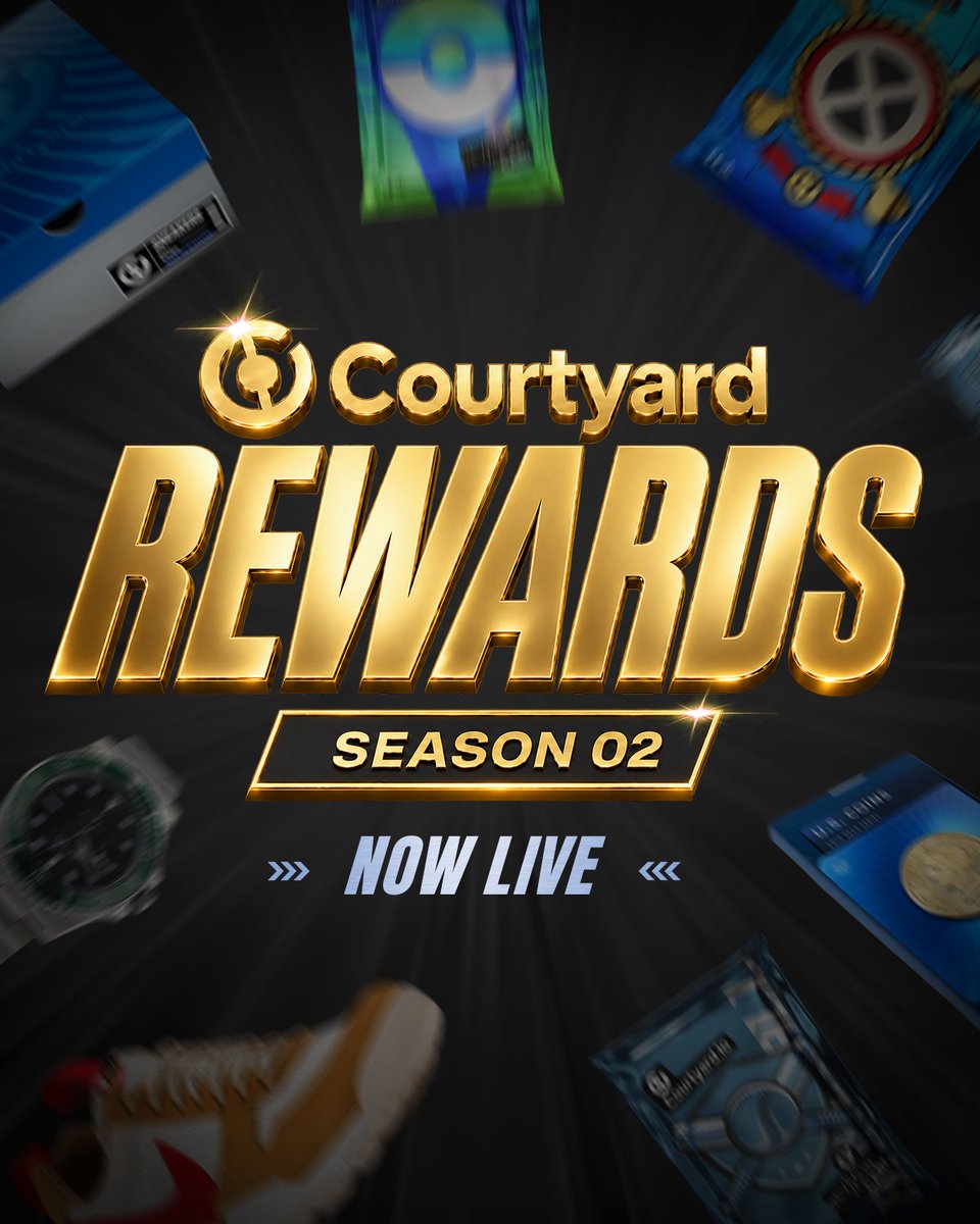 Courtyard_io's tweet photo. Courtyard Rewards is back for round two 🎁

Free packs, exclusive drops, free shipping, and more. The more you rip, the more you unlock.

Season 02 starts now. Full details below 👇 https://t.co/pYxJVggtSF