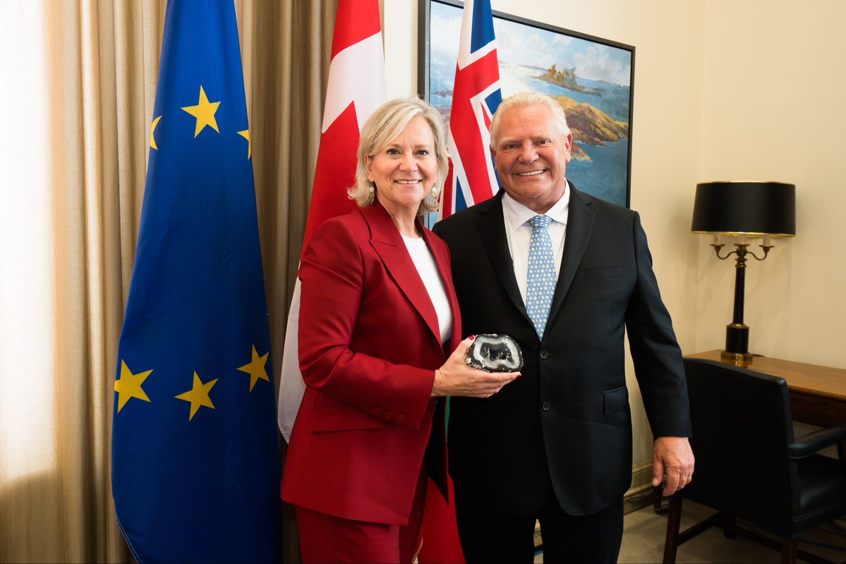 fordnation's tweet photo. This afternoon, I had productive meetings with @EUAmbCanada Geneviève Tuts and @GerAmbCanada Matthias Lüttenberg. As we work to build a more competitive and resilient economy, we’re diversifying our trading partners to find new markets for Ontario products in Europe and around the world.
