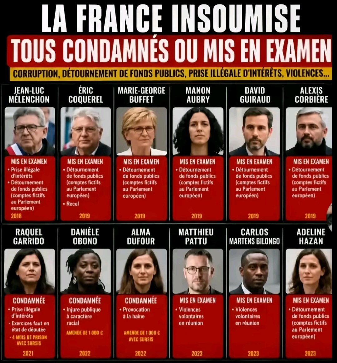 R3D_4PPL3_'s tweet photo. @Boris_Yurinov29 @TBNewsFr Plusieurs figures et cadres de La France insoumise (LFI) ont fait l'objet de condamnations judiciaires définitives ou non définitives, recensées par des observateurs et la presse entre 2019 et 2025.

Tiens cadeau petit gauchiste. Tu peux aller faire le fou ailleurs. https://t.co/uoNZXcjuEm