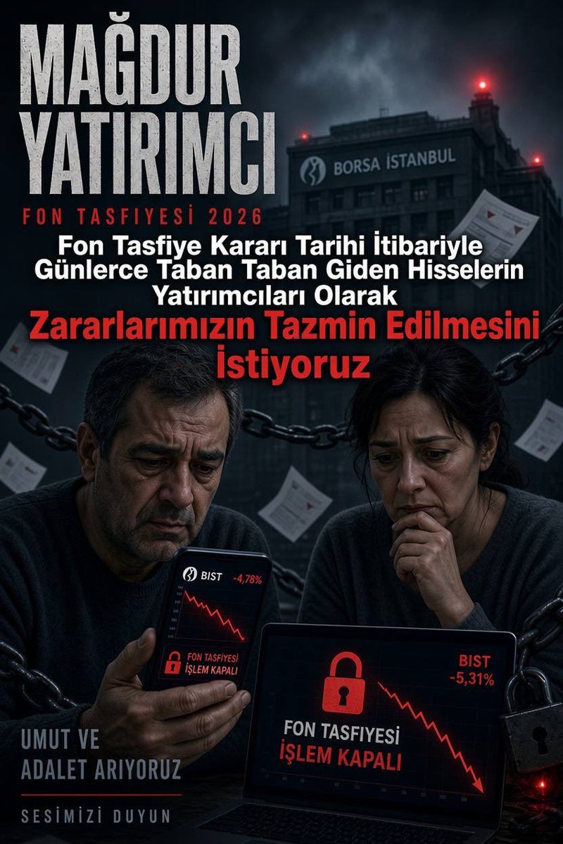 RusenPress's tweet photo. #TeraVeHisseMağdurları #TeraHisseMağdurları

#hissemağdurları

Norveç Varlık Fonu ve Yabancı Yatırım Fonları TERA ve Pusula nedeniyle kayıplarına dair hukuki yola mı başvuracak? 

Hisse mağdurları, sosyal medyada her gün gündem olmaya devam ediyor.

Türkiye'de fon mağduriyetinin yaklaşık 500 bin kişi olduğu ilan edilmişti. Ancak TERA, Pusula ve diğer el konulan portföylerin kendi şirketleri ve yatırım yaptığı şirketlerde mağduriyetin çok daha fazla olduğu bildiriliyor. Bu sayının 300-400 bin civarında olduğu iddia ediliyor. 

Fakat neden hisse mağduriyetinin görmezden gelindiği bilinmiyor. Hisse mağdurları arasında Norveç Varlık Fonu dahil yabancı yatırımcıların da olması bu durumun hukuki olarak yurt dışı finans piyasalarında dava konusu olmasına neden olabileceği belirtiliyor. Yabancı yatırım fonlarının da hisselerdeki kayıpları nedeniyle hukuk yollarına başvurmaları bekleniyor. TERA, Pusula şirketi sahiplerinin tutuklanması ve SPK bültenleri bu davalara gerekçe olarak gösterileceği bildiriliyor. Bu nedenle Hazine Bakanlığı ve SPK'dan bu şirket sahiplerinin kendi şirketlerinden borsada işlem gören şirket hisse mağduriyetine dair açıklama yapmasının istendiği ifade ediliyor. 

TERA'da mağdurlar yatırdıkları paraların %80'ini kaybetti.  Bu durumun görmezden gelinmesi veya önlem alınmaması halinde hasarın büyüklüğünün 15 Milyar Dolar daha olabileceği iddia ediliyor.

SPK ve Cumhurbaşkanı Yardımcısı Cevdet Yılmaz'ın hisse mağduriyeti konusunda bir araştırma yapılmasını ve TERA-Pusula fonlarındaki hisselere borsada yatırım yapan küçük yatırımcıların haklarının nasıl korunacağına dair araştırmanın devam ettiği bildiriliyor.

Tera Yatırım, işleme kapatıldı. Tera Yatırım (TERA) hisselerinin işlem gördüğü pazar düşürüldü ve hisse fiyatı da sert şekilde taban fiyata geriledi. 

Sermaye Piyasası Kurulu'nun (SPK) şirketin faaliyetlerini geçici olarak durdurma kararının ardından, Borsa İstanbul TERA hisselerini Ana Pazar'dan çıkararak Yakın İzleme Pazarı'na (eski adıyla Gözaltı Pazarı) düşürdü.

TERA ve Pusulanın kendi şirketlerine dair borsadaki hisselerde mağduriyetin en az fonlar kadar olduğu düşünülüyor.

Tera ve Pusula’nın kendi şirketleri ve işlem yaptığı şirket hisselerinde mağduriyetin şu şirketlerde olduğu bildiriliyor.

#TERA #OZATD #KTLEV #KARCL #TRHOL #ANELE #SELEC #TEHOL #ALKLC #DSTKF #BIGEN #SVGYO #PEKGY  #TMPOL #HEDEF #DAPGM  #ATATR #IEHYO #ISKPL #LIDER #BKRGY #TKNKA #ISVEA #MCARD #MARTI #KZGYO #ODINE #GUNDG

Hazine ve Maliye Bakanlığı bünyesindeki Mali Suçları Araştırma Kurulu'nun (MASAK) eski Başkan Yardımcısı Ramazan Başak şöyle bir çözüm önerdi:

✅ Bu kriz, sadece tasfiyeye alınan fon mağdurlarından da ibaret değildir.

✅ Hisse senetlerine ve bireysel emeklilik fonlarına yatırım yapanlar da dahil olmak üzere en az 2 milyon mağdur yatırımcı vardır ve bu sayı aileleri ile birlikte en az 5 milyon kişi demektir. Dolayısıyla sorunun boyutu ifade edildiği gibi 20 milyar dolar değil, çok çok daha büyüktür.
✅ Yüzbinlerce küçük yatırımcının mağduriyetlerinin mümkün olduğunca azaltılabilmesi için bu gerçeklerin bilinerek hareket edilmesi gerekmektedir. Aksi halde ekonomik ve sosyal tahribatları çok daha yüksek olacaktır. Ayrıca DDK isterse, bu konudaki daha detaylı düşünce ve önerilerimi aktarmaya hazır olduğumu da belirtmek isterim.

@memetsimsek 
@_cevdetyilmaz
@ProfDemirtas
@dilekgungor_
@iriscibrelos
@61ramazanbasak
