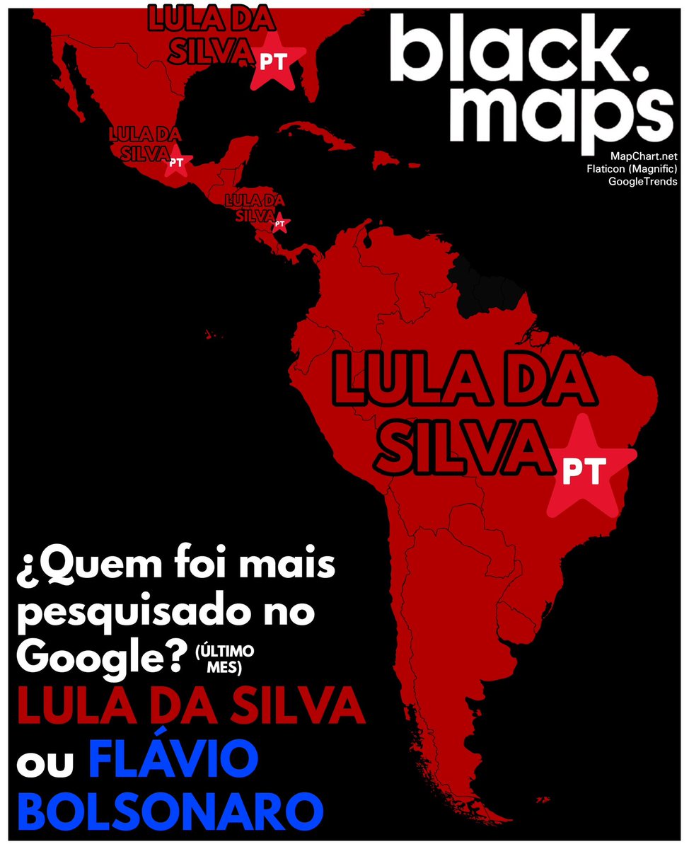 maps_black's tweet photo. Candidato a la elección de Brasil 🇧🇷 más buscado en Google en cada país https://t.co/r9e8ocv8mQ