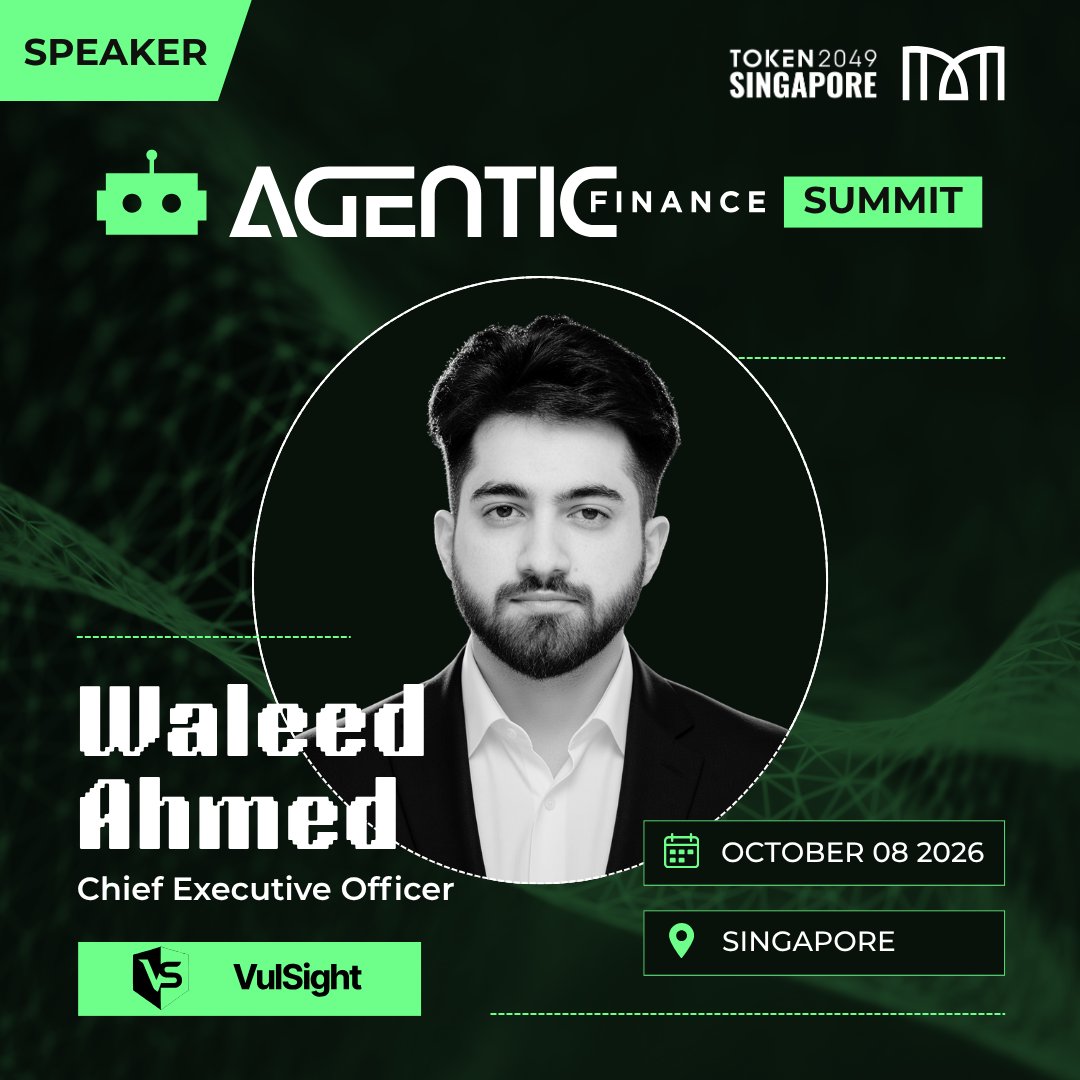 afinancesummit's tweet photo. Your agent is ready to move money.

But has anyone tested what happens when it goes wrong?

@VulsightSec  joins Agentic Finance as our Official AI Security Partner, with CEO @zerocipher002  taking the stage at Agentic Commerce Live.

📍 Oct 8 | Singapore https://t.co/W4ZThhjfzS