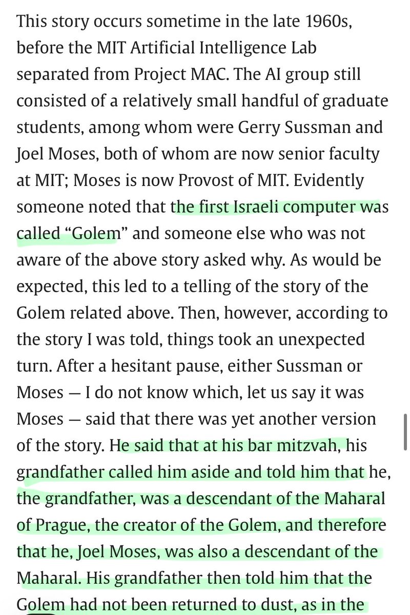 eepersip33's tweet photo. AI/computer scientists Gerry Sussman, Joel Moses, Marvin Minsky, Norbert Weiner &amp; John Von Neumann were all told they were descendants of Rabbi Loew of Prague, the creator of the Golem.

“You know we computer scientists are really the Kabbalists of today."
https://t.co/MCrPrOGBs8 https://t.co/ZzrxOS4FeY