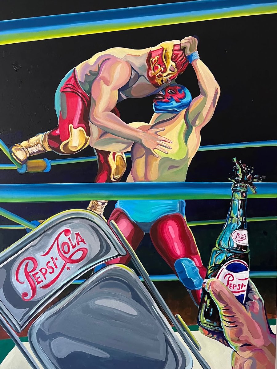 mundolibrearts's tweet photo. “For the Love of Lucha” (2026) • Acrylic on canvas ::: https://t.co/EAFfXY1mGB https://t.co/nYCBKabxI0
